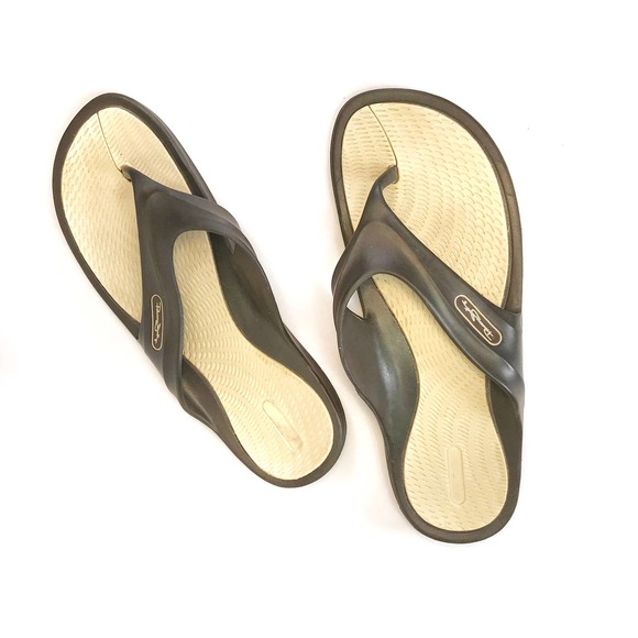 Panama Jack Shoes | Panama Jack Mens Flip Flop 2 Tone Thong Slide Sandal Shoe Men's Size 12 | Color: Black/Cream | Size: 12 | Calamity_Dawn's Closet